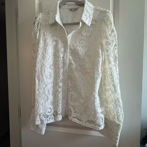 Nanette Lepore Cream Lace Blouse